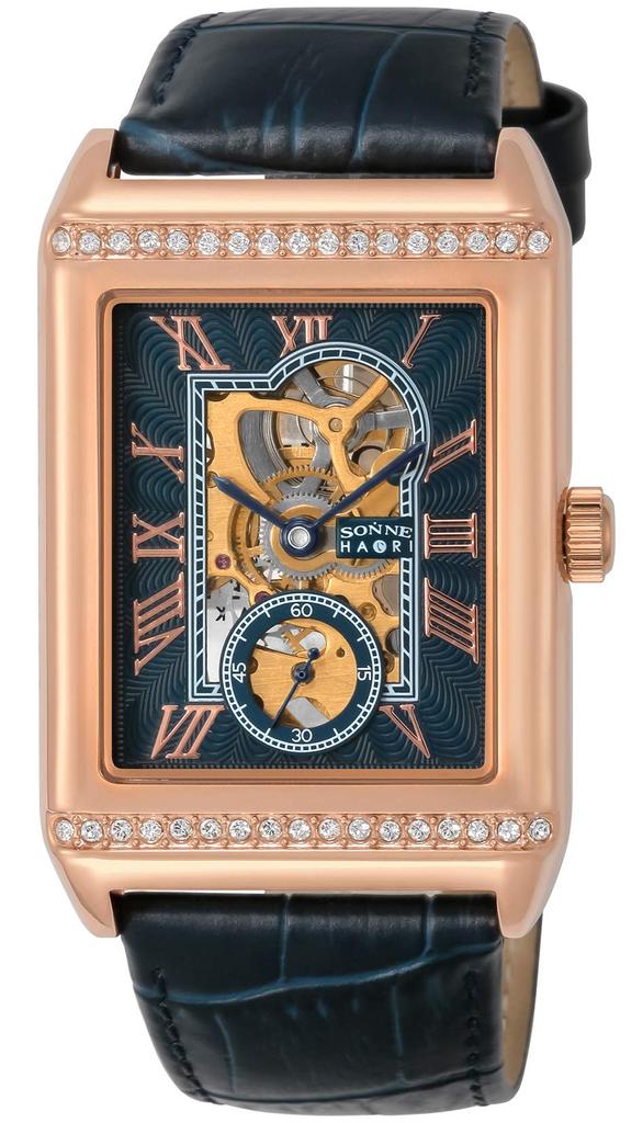 Klokke H021 Marineblå Skive Rustfritt Stål Manuelt Opptrekk 41MM Klokke H021PGZNV [Sonne] Herre