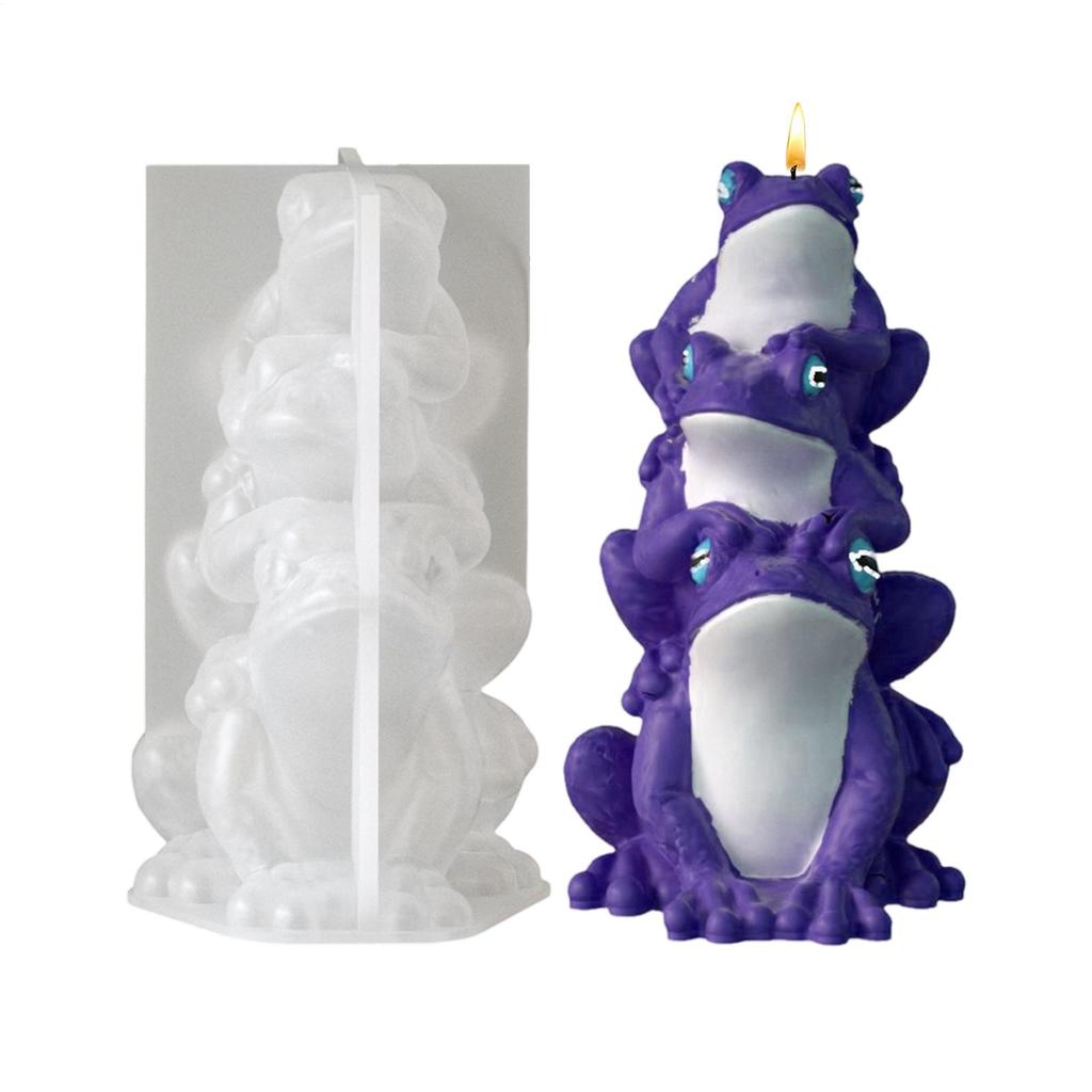 3D Frog Candle Mold Silicone Frog Mould Aromatherapy Plaster Mould For DIY Soap Clay Cement Resin Craft Making Home Decor