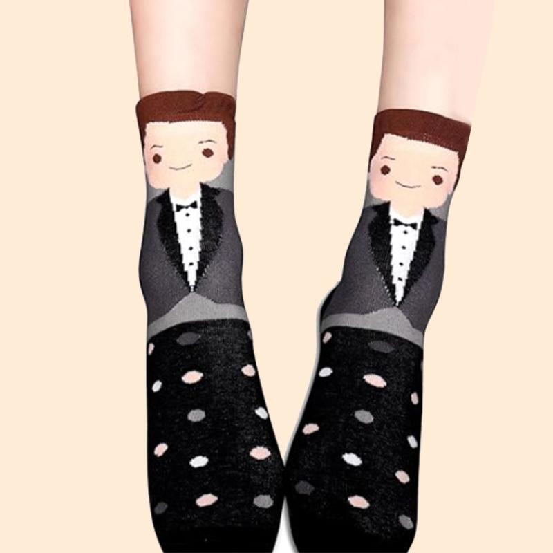 Hochzeits-Crew-Socken Geschenk Cartoon Brautpaar-Muster Baumwollsocken Verheiratete Dekoration Verlobung Flitterwochen Unverzichtbares Geschenk
