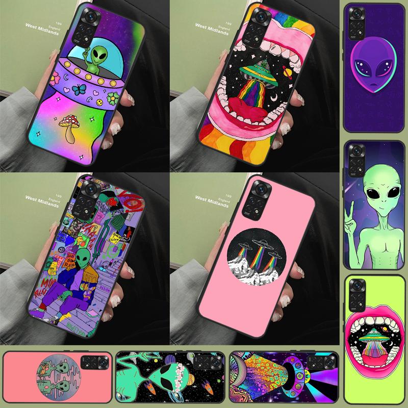 Aesthetics Cartoon Alien Space Funda For Xiaomi Redmi Note 14 Pro 13 9 10 11 12 9S 10S 11S 12S Redmi 13C 10C 12C 14C Case