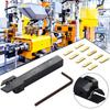 Magnetischer Werkzeughalter 10 Stück MGMN200 Hartmetall-Wendeplatten Goldene Klingen + 1 Stück MGEHR1010-2 Drehmeißelhalter Bohrstange Mit Schraubenschlüssel