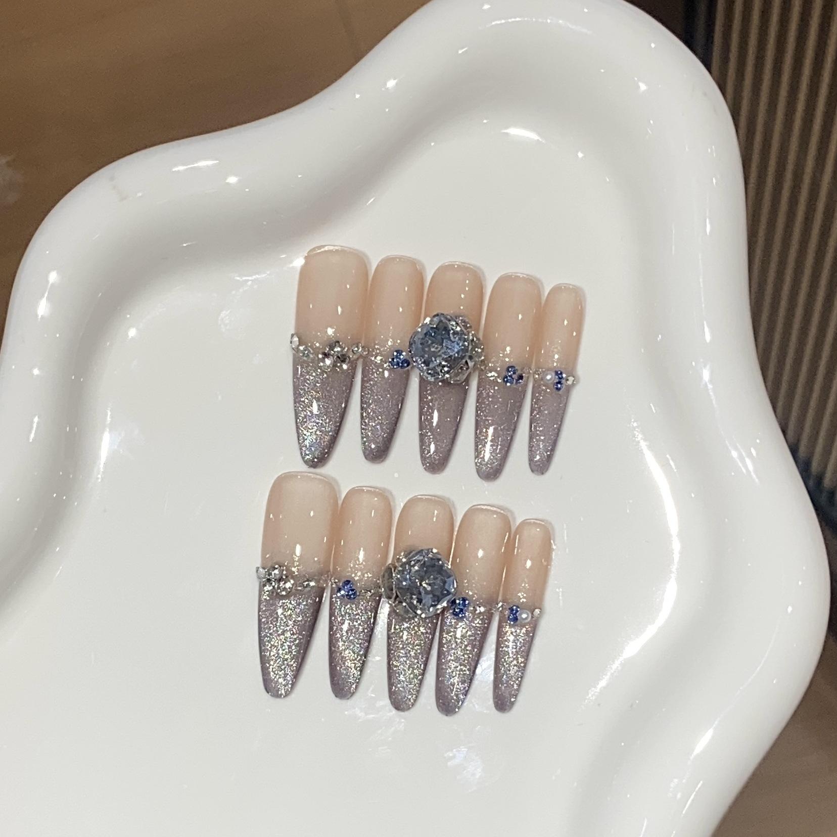 

Чистый ручной работы телесного цвета градиент серый фиолетовый кошачий глаз маленький сломанный ворс алмазов квадратный алмаз Manhattan Wear Armor L