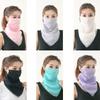 1Pc Women Mask Scarf Sun Protection Mask Outdoor Riding Dustproof Running Cycling Ear Hangers Silk Scarf Handkerchief