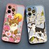 Lovely Black Cats And Flower Phone Case For iPhone 17 16 15 14 13 12 11 Pro Max Mini 15 14 Plus XR X XS Shockproof Back Covers