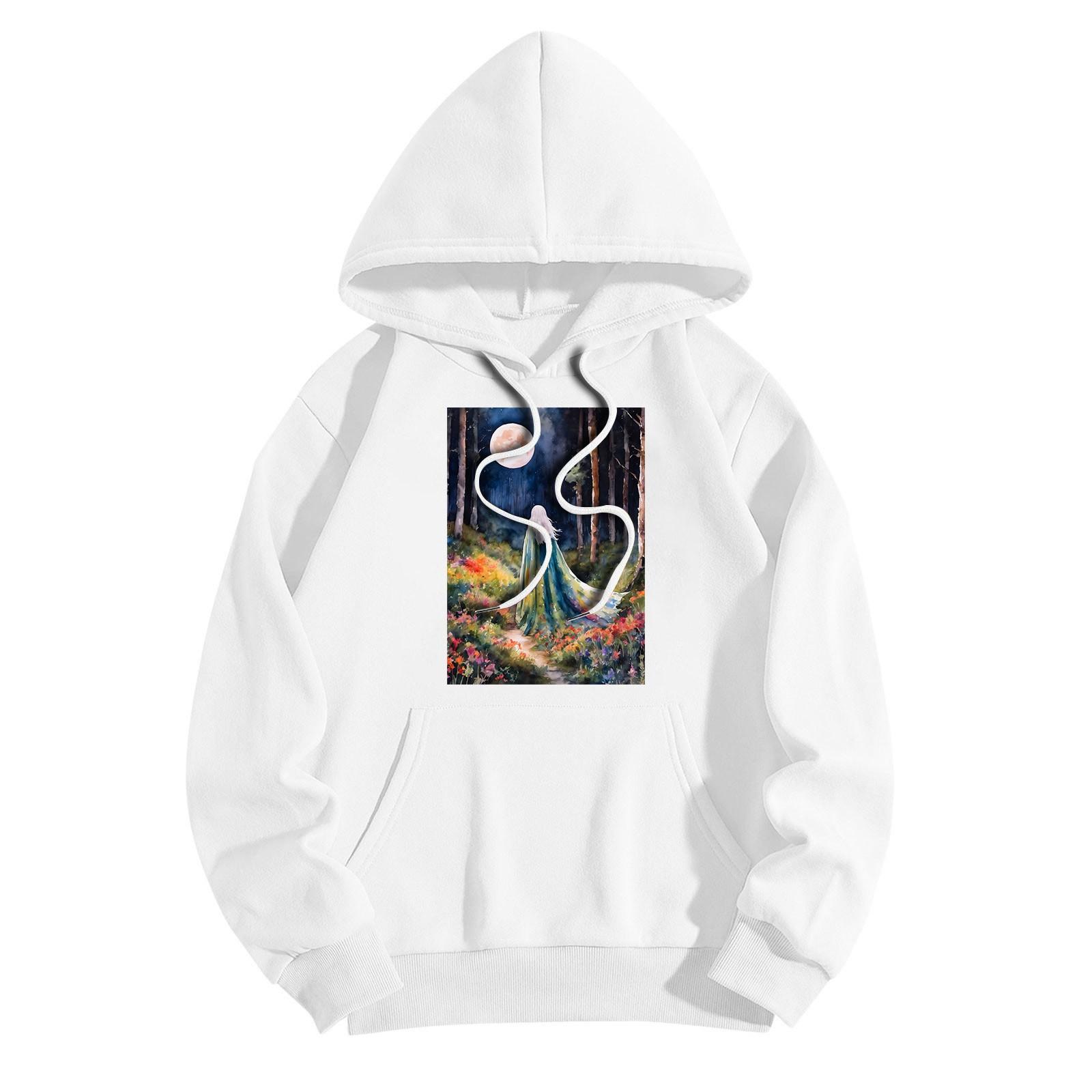 Женская модная повседневная толстовка с капюшоном и принтом ведьмы на Хэллоуин — фото 4