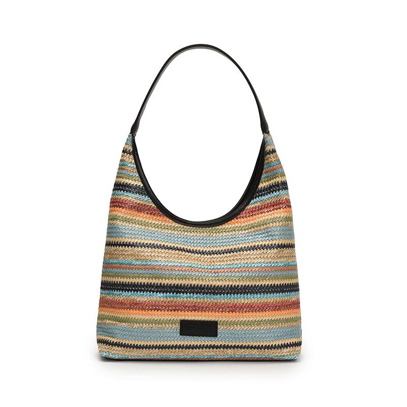 Trend Fashion Popular Handbag Women's 2025 New Korean Versatile Shoulder Bag Simple Woven Underarm Bucket Bag