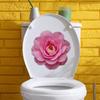 Rosa Leuchtende Kamelie Toilettenaufkleber, Wasserdichter Badezimmer-Dekorationsaufkleber, Fluoreszierender Aufkleber