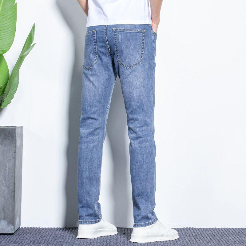 Men's 2024 Ice Silk Slim Straight Jeans - Summer Casual Fashion Trousers