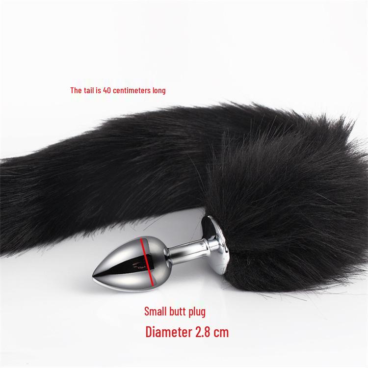 Kirschroter Fuchsschwanz-Butt-Plug aus Kunstpelz - Intimitätsspielzeug für Paare