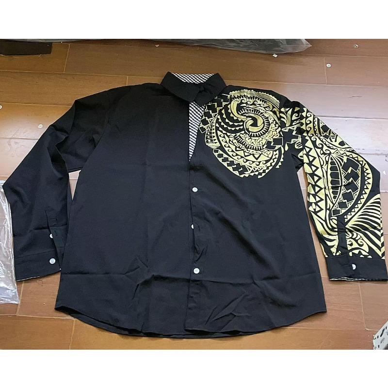 Men's Slim Fit Lapel Shirt with Hot Stamping Print, European Size, Long-Sleeve, 2026 Fashion Trend.