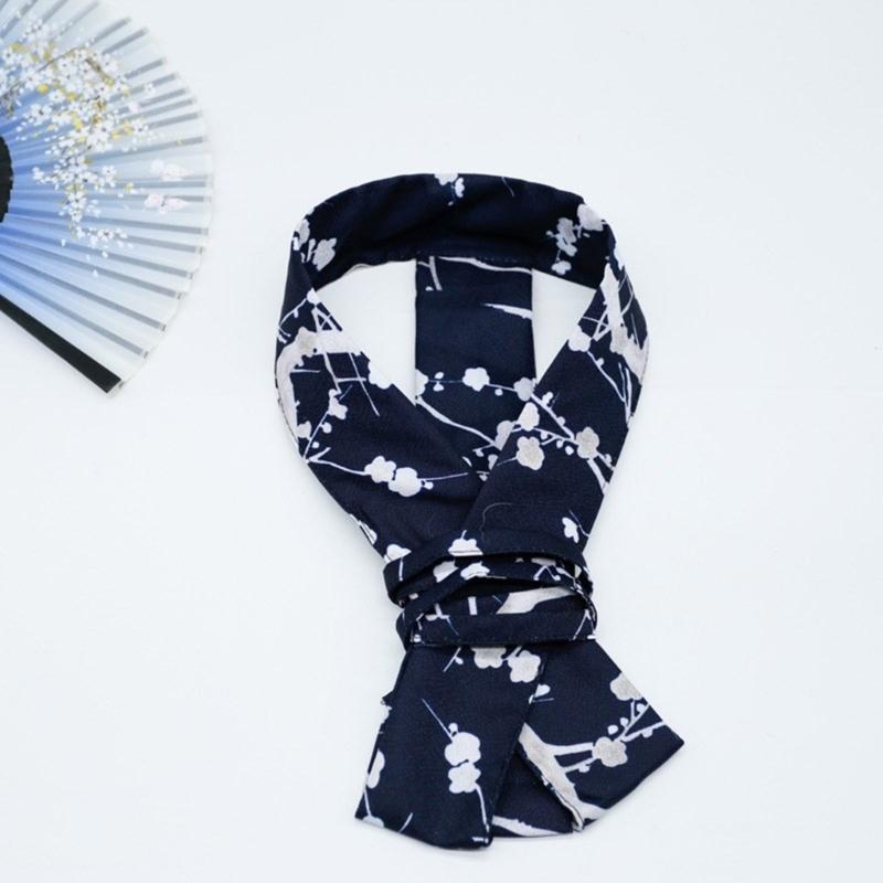 Women's Kimono Collar Support Accessory for Traditional Japanese Dress Core Collar Lining with Flower Print Kimono Belt