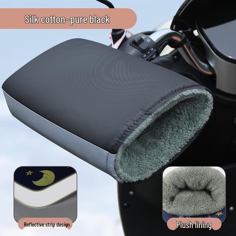 Widened Waterproof Winter Motorcycle Gloves with Fleece Lining, Windproof Handlebar Covers, Universal Fit for Electric Scooters
