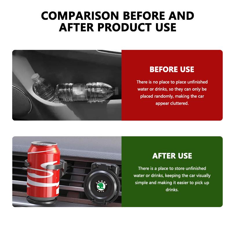 Universal Car Air Outlet Folding Drink Coffee Cup Storage Holder For Skoda Octavia Superb RAPID FABIA KAMIQ KAROQ KODIAQ YETI kybf34