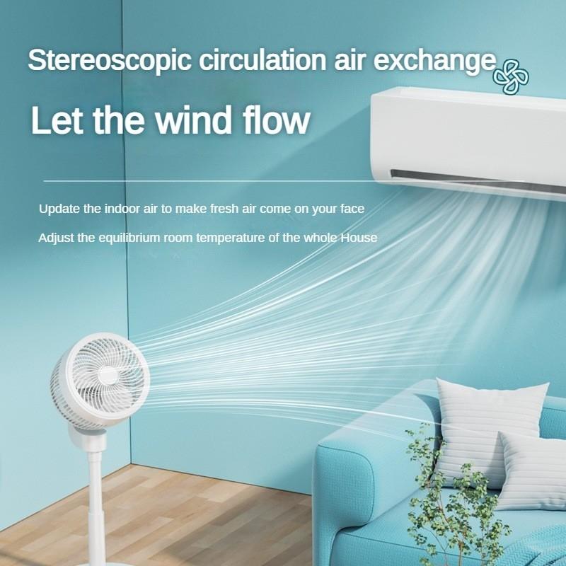 Podlahový ventilátor s cirkulací vzduchu Tichá cirkulační ventilátor pro domácnost Tichý ventilátor s třesoucí hlavou Dvouúčelový elektrický ventilátor pro plošinu a zem