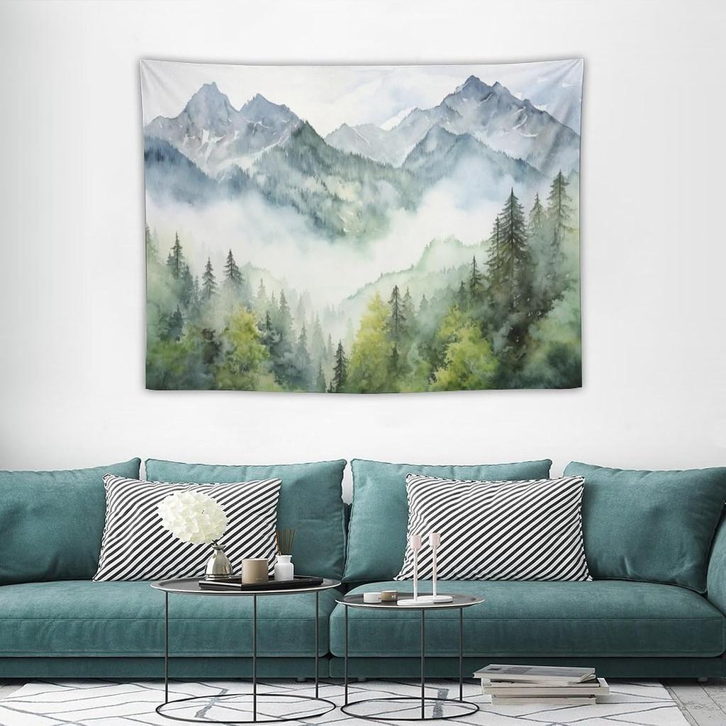 Japanese Tapestry Cherry Blossom Crane Sea Wave Fuji Mountain Red Sun Pattern Printed Wall Tapestry Painting Wall Hanging for