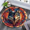Wolfsgeist Runder Teppich, Teppich für Wohnzimmer Schlafzimmer Sofa Spielzimmer Dekor, Rutschfeste Bodenmatte