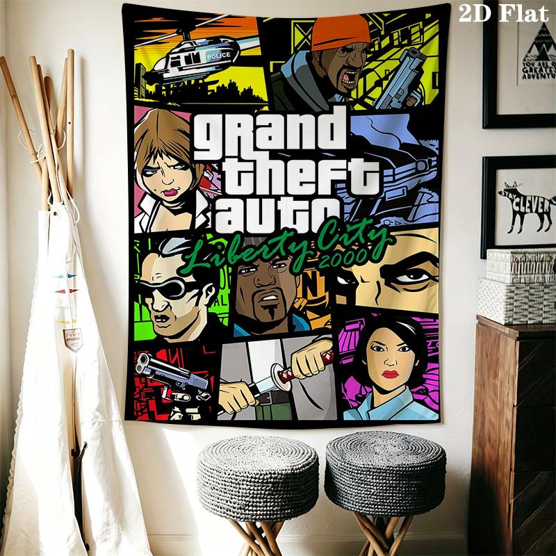 GTA Pattern Home Decor Tapestry, Wall Hanging, Decorative RV Wall Cloth.MGT0918544