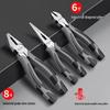 Delixi Electric Multi-functional Needle-Nose Pliers - Steel Wire Angled Pliers for Electricians and Household Use