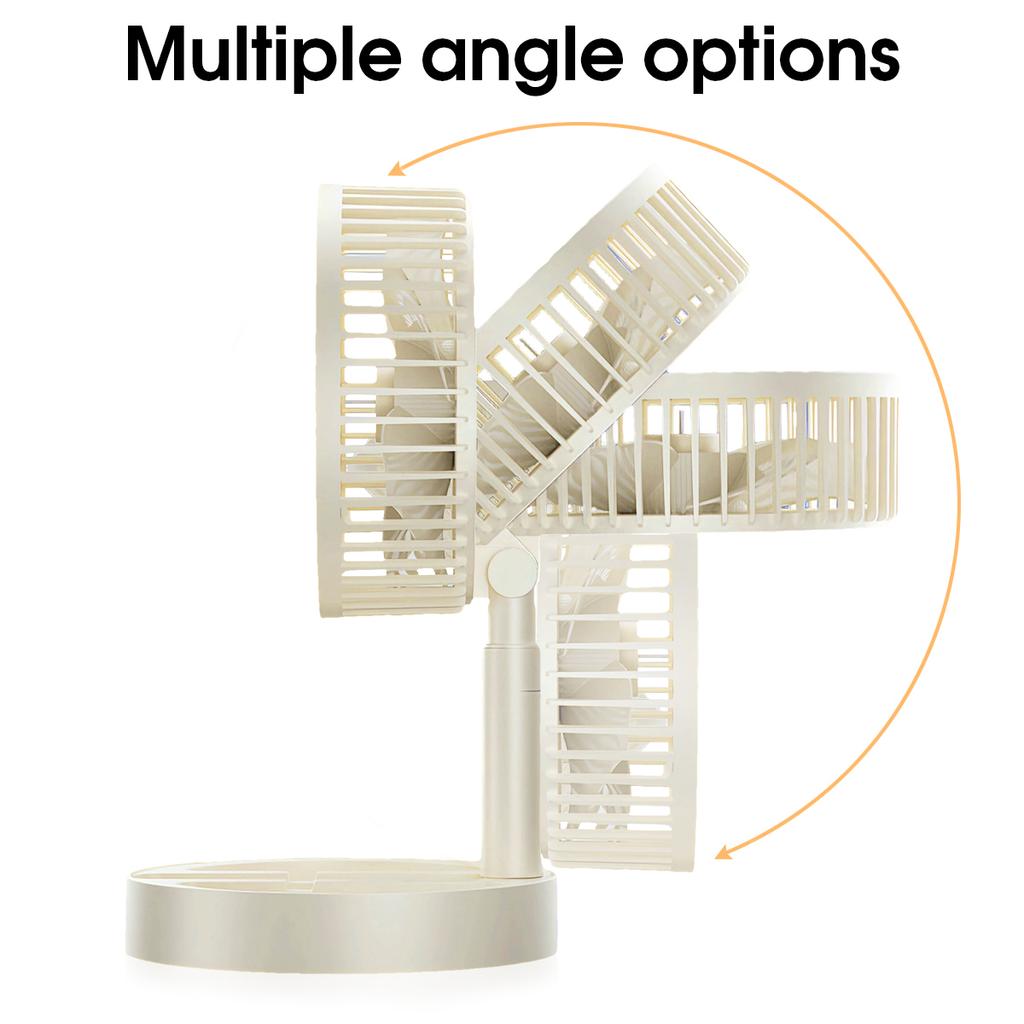 Portable Folding Telescopic Floor Fan 1 Wind Speed Adjustment USB Mini Summer Silent Student Desktop Table Fan