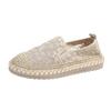 Lace breathable fisherman shoes women's 2025 summer new linen woven hollow loafers casual flat shoes