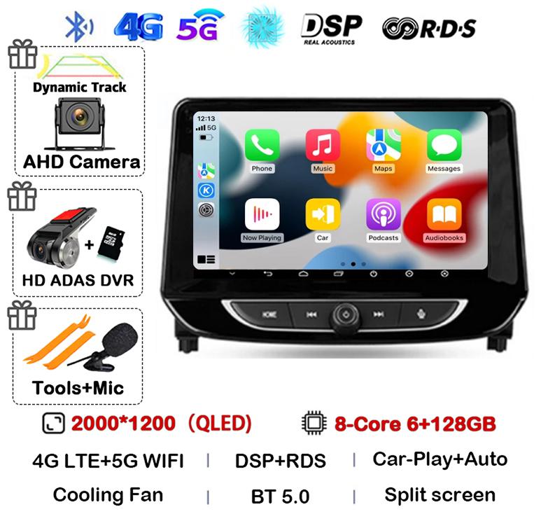 Android 14 Carplay Auto 4G+WIFI Car Radio For Chevrolet Tracker 4 2019 2020 2021 2022 Multimedia Stereo Video Player GPS Audio
