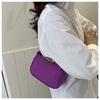 Women Felt Mini Shoulder Bag Solid Color Casual Handbag Female Underarm Bag Purse