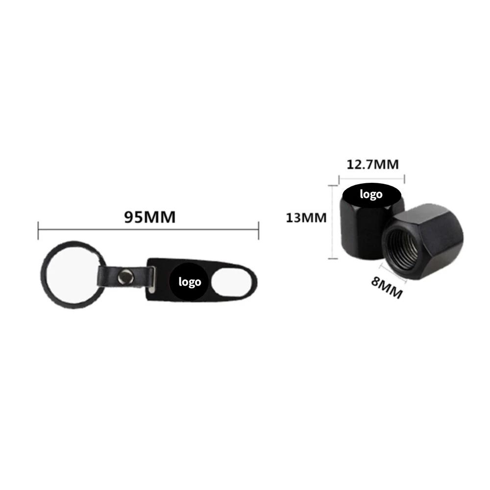 4pcs Car Wheel Valve Stems Caps with Keychain for Cadillac Escalade CTS CT5 XT5 XTS XLR BLS SLS STS SRX Deville Auto Accessories