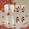 Thanksgiving Maple Leaf Press On Nail False Nail Full Coverage 24pcs Stick On Nail for Fall Fashion Acrylic Nail Set