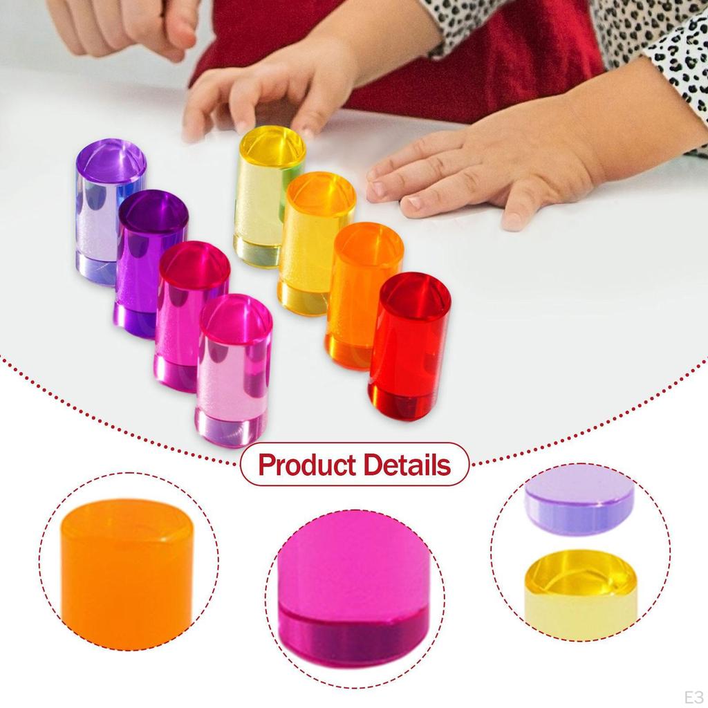 8 Pieces Rainbow Building Blocks Set Stacking Game Boys Girls Colorful Fine Motors Skills