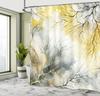 Shower Curtain Abstract Branch Pattern Watercolor Painting Nature Inspired Bath Decor Waterproof Fabric Contemporary Art Home