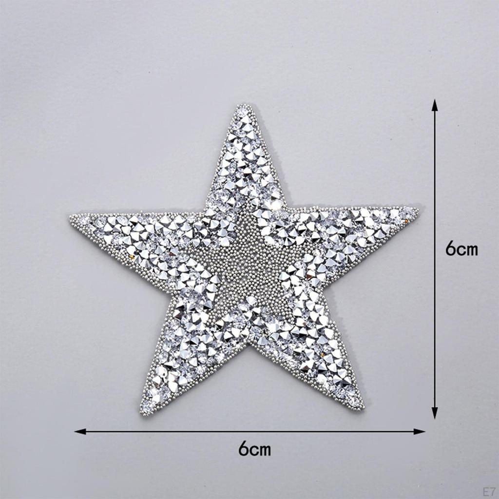 10 Pieces Rhinestone Patches Appliques Badge for Pants Clothing Sewing Accessories