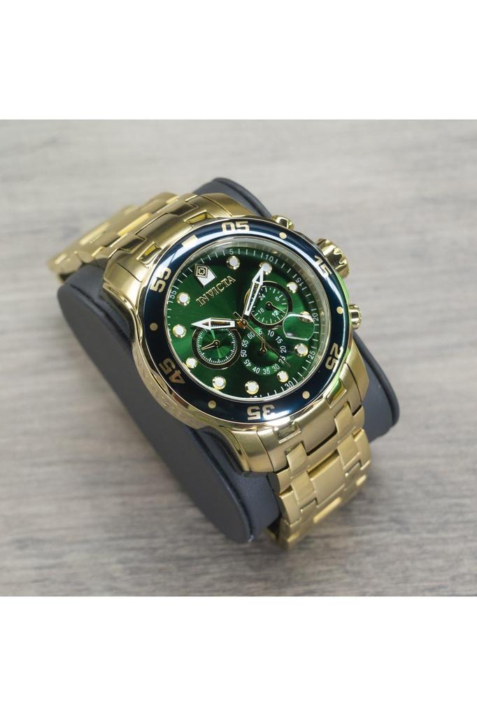 INVICTA Pro Diver Kwarcowy 48mm Złota Stal Nierdzewna Zielony 0075 Zegarek Męski