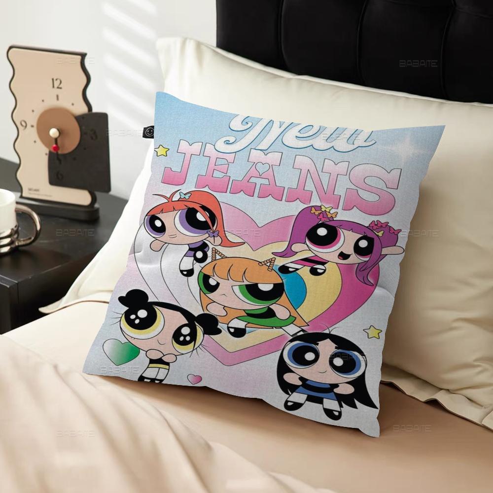 The Power-puff-Girls Decorative Room Aesthetics Pillow Case Home Decor Bedroom Sofa Bed Couch Pillow Cover 45x45