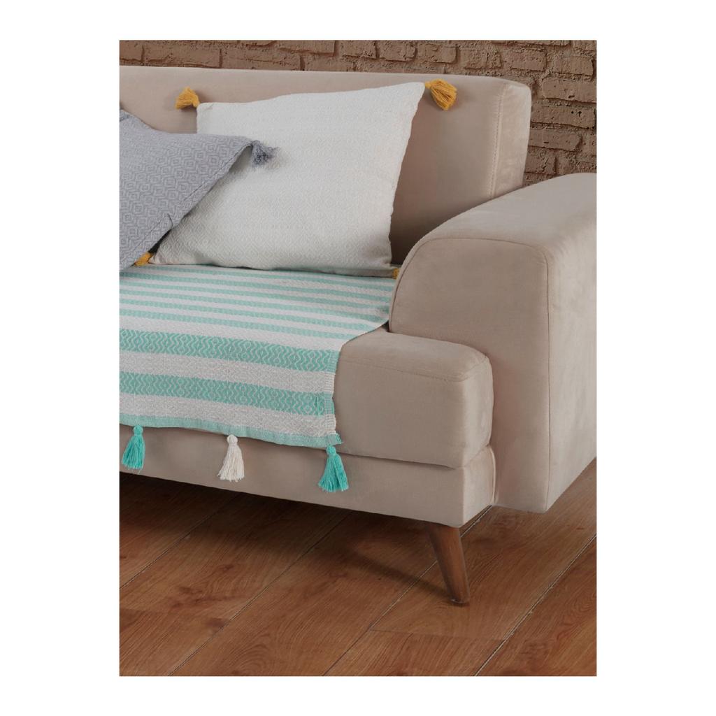 Liva Pompom Black Sofa Cover 115 X 200 Cm Sofa Divan Sofa Bed Armchair Cover Shawl With Tassels