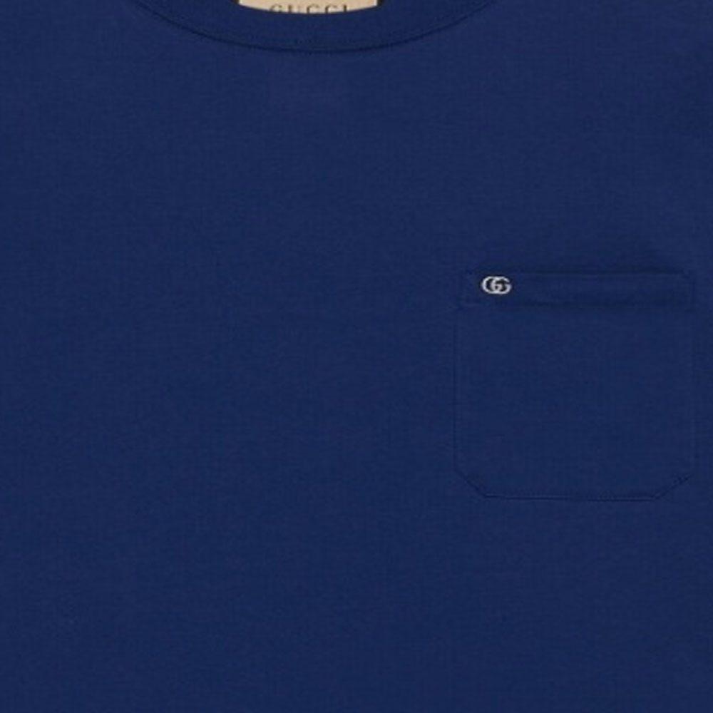 GUCCI T Shirts Men's Blue Crew Neck Moderate 752215-XJFQ4-4030