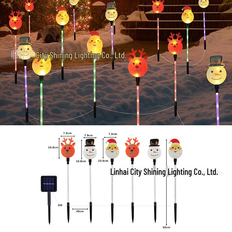 2025 Solar Weihnachts-Weihnachtsmann und Schneemann Leuchtende Lichterkette für Außendekoration