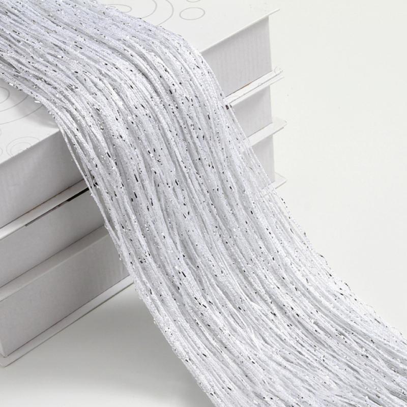 100x200CM Living Room String Curtain Shiny Tassel Silver Line Cortinas Solid Color Window Home Door Divider Curtain