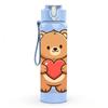 1PC Hugging Heart Teddy Bear 750ml Color Plastic Sports Water Bottle Leakproof Flip Straw Lid Suitable for Sports Office Home Use