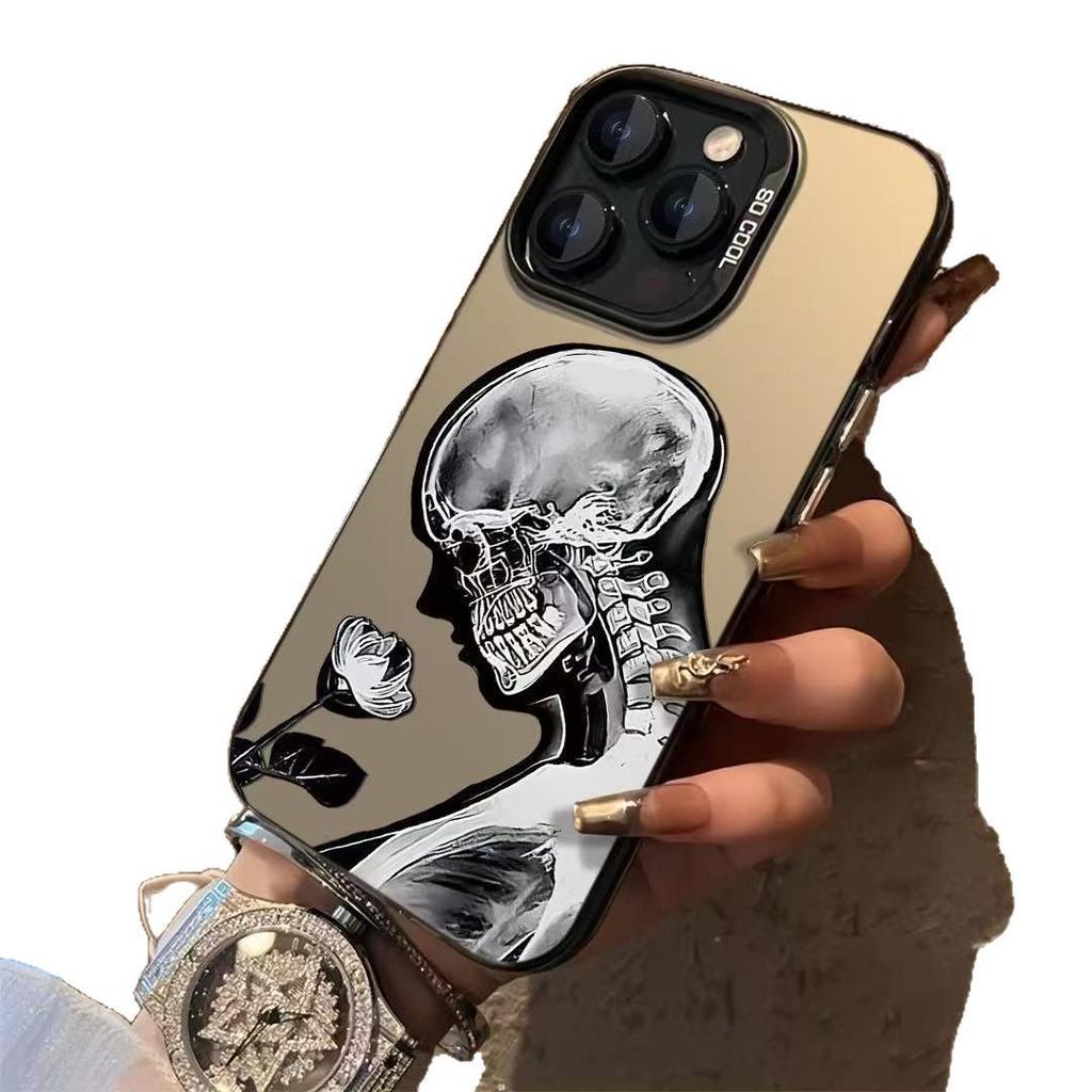 Rose Skull iPhone Case: Compatible with iPhone 13, 14, 15 Pro, Advanced 16, 17 Air