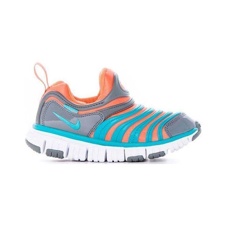 Nike Dynamo Free Caterpillar Low Top Sports Slip Resistant Shock Absorbing Durable Kids Casual Shoes Kids sneaker Blue Orange 343738-808