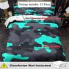 2/3Pcs Camouflage Print Duvet Cover Set 100% Polyester Soft Breathable Bedding With Pillowcases Machine Washable All Season