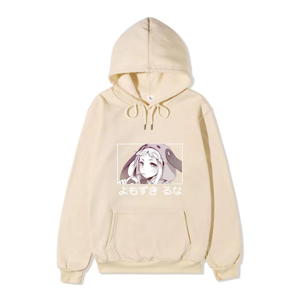 Black Warm Fleece Hooded Sweatshirt Kakegurui Compulsive Gambler Kirari Color Print Japanese Title Loose Street Hoodie