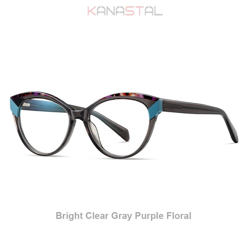 Women Blue Light Blocking Glasses Acetate Fibre Cat Frame Computer Men Eyewear Anti Ray Prescription Reading Eyeglasses Frame