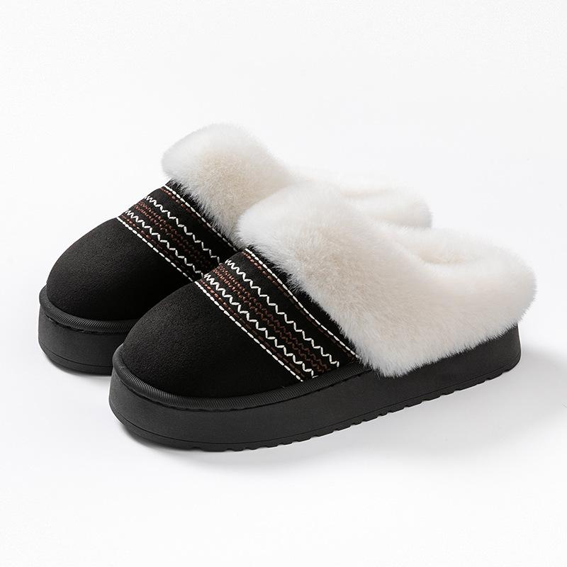 Autumn and winter women's home bag head cotton slippers outdoor wear thick-soled velvet warm confinement shoes