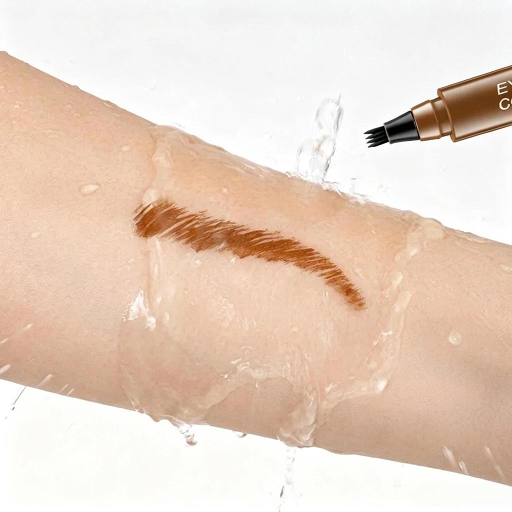 4-Tip Waterproof Microblading Eyebrow Pen, Natural Hair-Like Strokes, Smudge-Proof Long-Lasting Brow Makeup