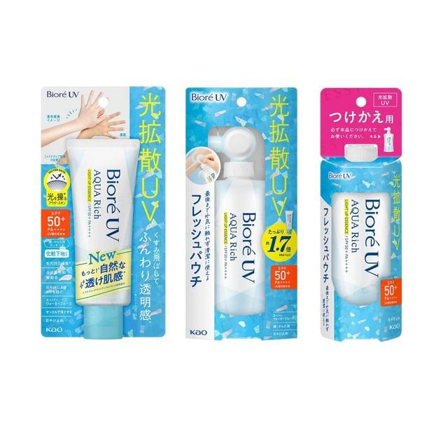 Kao - Biore UV Aqua Rich Light Up Essence SPF 50+ PA++++ 120g Pouch Refill - JP Edition