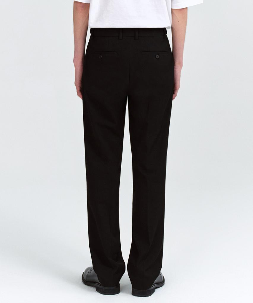 MUSINSA STANDARD Semi-Wide Hidden Banding Slacks [Black]