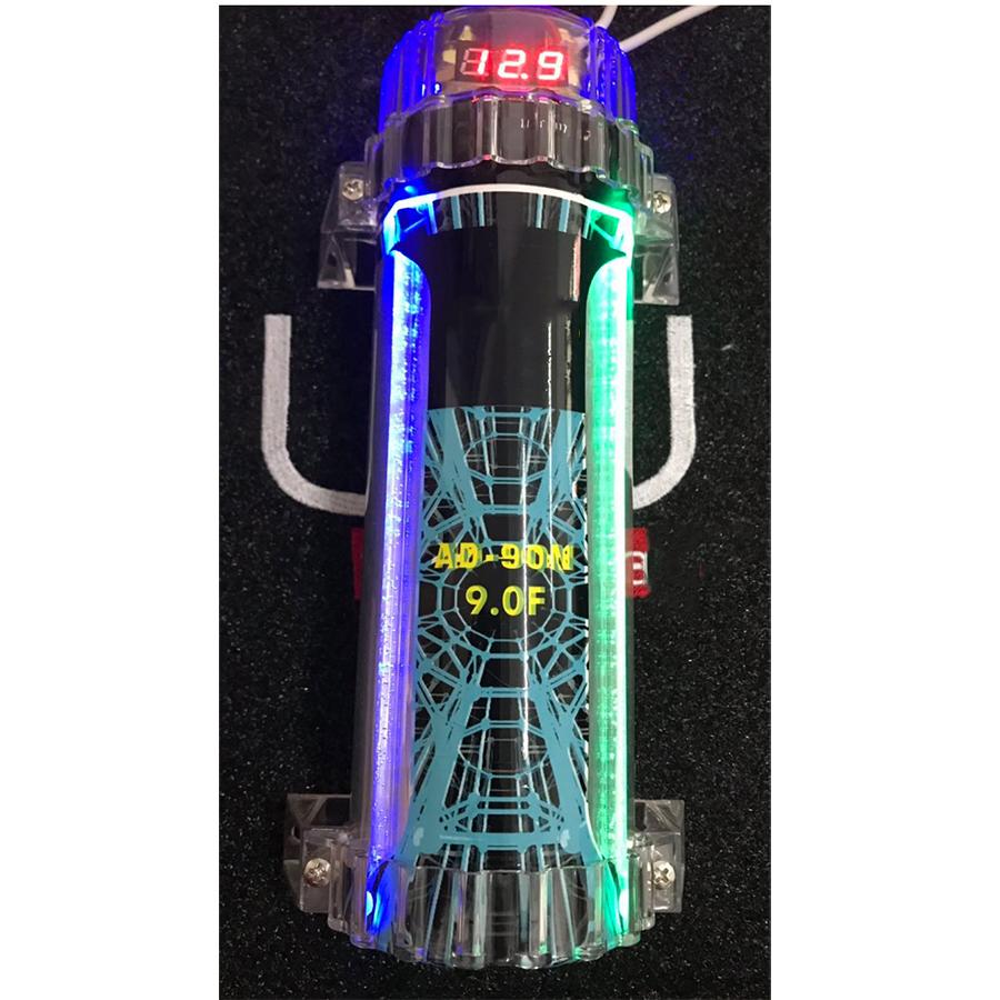 9.0 Farad Capacitor Car Audio Digital Voltage Power Subwoofer Modified W/LED US