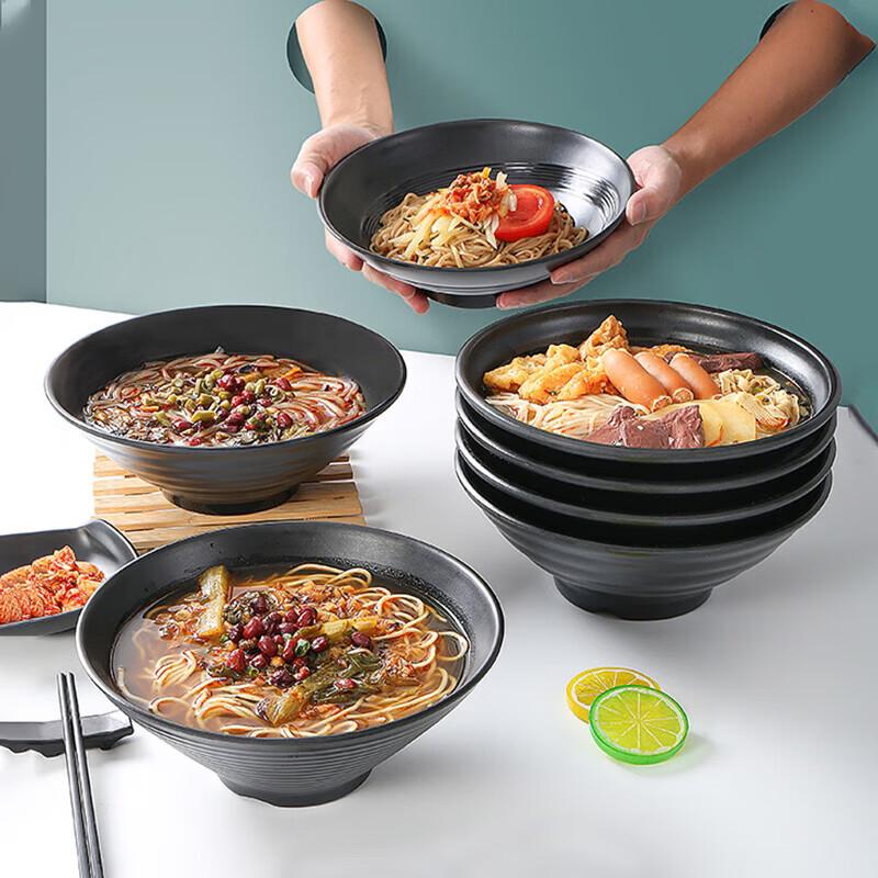 Jiuyue Mei Melamine Black Soup & Noodle Bowl