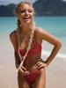 2023 European & American Solid Color Sexy Two-Piece Bikini Swimsuit for Women